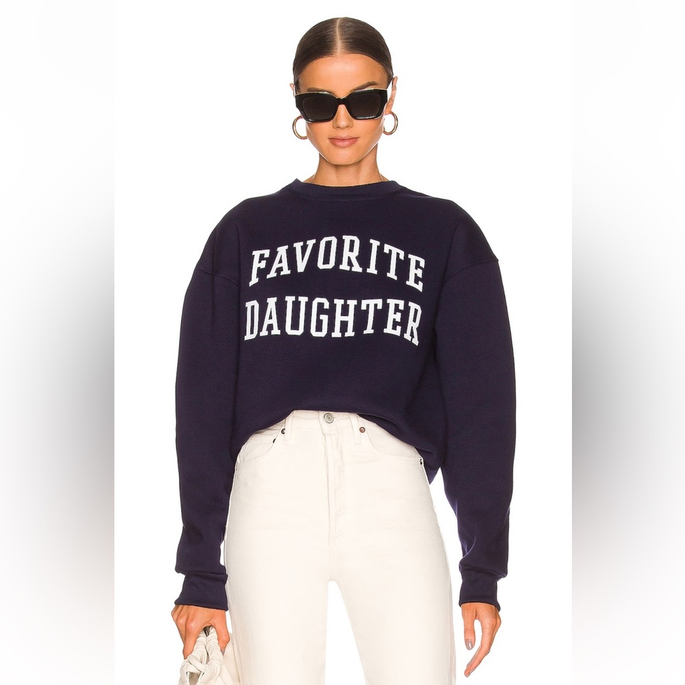 EUC (worn once) Favorite Daughter 'The Collegiate Sweatshirt' in Navy (XSMALL)